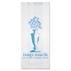 Bagcraft Nap Sack Sanitary Disposal Bags, 4" x 9", White, 1,000/Carton