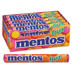 Mentos® Chewy Mints, 1.32 oz, Mixed Fruit, 15 Rolls/Box