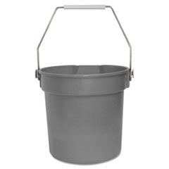 Impact® Deluxe Heavy-Duty Bucket, 10 qt, Polypropylene, Gray, 10.63" dia