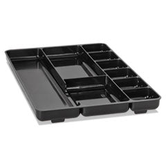 Rubbermaid® Regeneration Nine-Section Drawer Organizer, 14 x 9.13 x 1.13, Plastic, Black