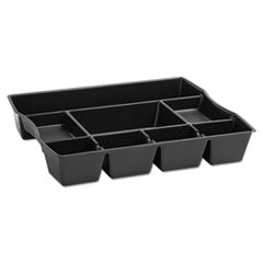 Rubbermaid® Regeneration Deep Drawer Organizer, Eight Compartments, 14.88 x 11.88 x 2.5, Plastic, Black