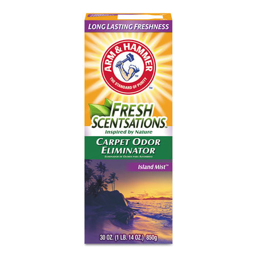 Arm & Hammer™ Fresh Scentsations Carpet Odor Eliminator, Island Mist, 30 oz Box, 6/Carton