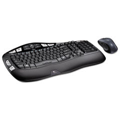 Logitech® MK550 Wireless Wave Keyboard + Mouse Combo, 2.4 GHz Frequency/30 ft Wireless Range, Black