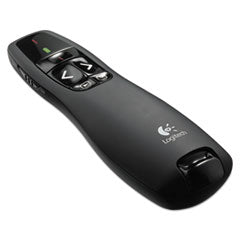 Logitech® R400 Wireless Presentation Remote with Laser Pointer, Class 2, 50 ft Range, Matte Black