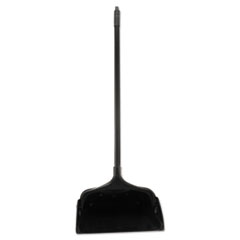 Rubbermaid® Commercial Lobby Pro Upright Dustpan with Wheels, 12.5w x 37h, Polypropylene with Vinyl Coat, Black