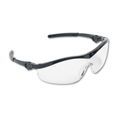 MCR™ Safety Storm Wraparound Safety Glasses, Black Nylon Frame, Clear Lens, 12/Box