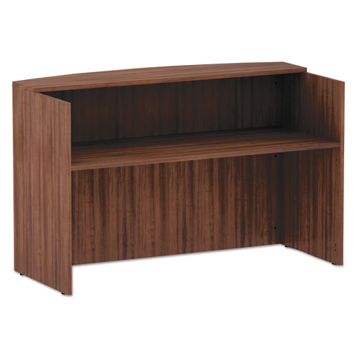 Alera® Alera Valencia Series Reception Desk with Transaction Counter, 71" x 35.5" x 42.5", Modern Walnut