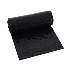 Boardwalk® Low-Density Waste Can Liners, 16 gal, 1 mil, 24" x 32", Black, Perforated Roll, 10 Bags/Roll, 15 Rolls/Carton