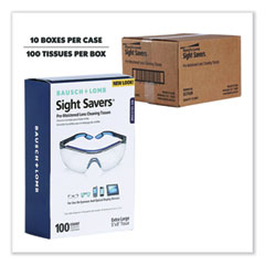 Bausch & Lomb Sight Savers Premoistened Lens Cleaning Tissues, 8 x 5, 100/Box, 10 Box/Carton