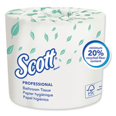 Scott® Essential Standard Roll Bathroom Tissue for Business, Septic Safe, 1-Ply, White, 1,210 Sheets/Roll, 80 Rolls/Carton