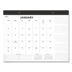 AT-A-GLANCE® Elevation Desk Pad Calendars, 21.75 x 17, White Sheets, Black Binding, Clear Corners,