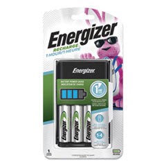 Energizer® Recharge 1 Hour Charger, For AA or AAA NiMH Batteries, Includes 4 AA Batteries