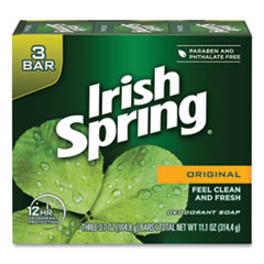 Irish Spring® Bar Soap, Clean Fresh Scent, 3.75 oz, 3 Bars/Pack, 18 Packs/Carton