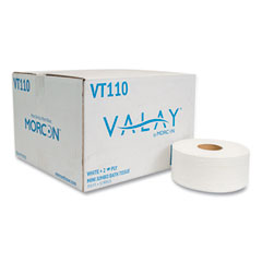 Morcon Tissue Valay Mini Jumbo Bath Tissue, Septic Safe, 2-Ply, White, 750 ft, 12 Rolls/Carton