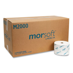 Morcon Tissue Small Core Bath Tissue, Septic Safe, 1-Ply, White, 2,000 Sheets/Roll, 24 Rolls/Carton