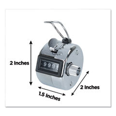 COSCO Crowd Control Hand Tally Counter, Registers 0-9999, Chrome