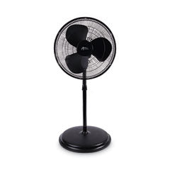 Alera® 16" 3-Speed Oscillating Pedestal Stand Fan, Metal, Plastic, Black