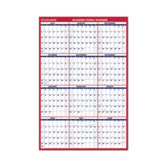 AT-A-GLANCE® Academic Erasable Reversible Extra Large Wall Calendar, 48 x 32, White/Blue/Red