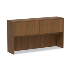 Alera® Alera Valencia Series Hutch with Doors, 4 Compartments, 64.75w x 15d x 35.38h, Modern Walnut