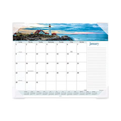 AT-A-GLANCE® Landscape Panoramic Desk Pad, Landscapes Photography, 22 x 17, White Sheets, Clear Corners,