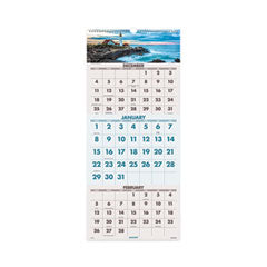 AT-A-GLANCE® Scenic Three-Month Wall Calendar, Scenic Landscape Photography, 12 x 27, White Sheets,