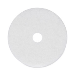 Boardwalk® Polishing Floor Pads, 20" Diameter, White, 5/Carton