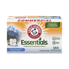 Arm & Hammer™ Essentials Dryer Sheets, Mountain Rain, 144 Sheets/Box, 6 Boxes/Carton