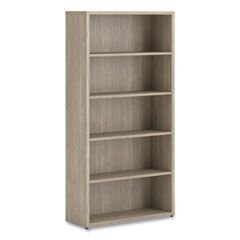 HON® 10500 Series Laminate Bookcase, Five Shelves, 36" x 13" x 71", Kingswood Walnut