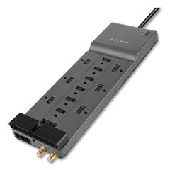 BLKBE11223410 Belkin® Professional Series SurgeMaster Surge Protector, 12 AC Outlets, 10 ft Cord, 3,996 J, Dark Gray