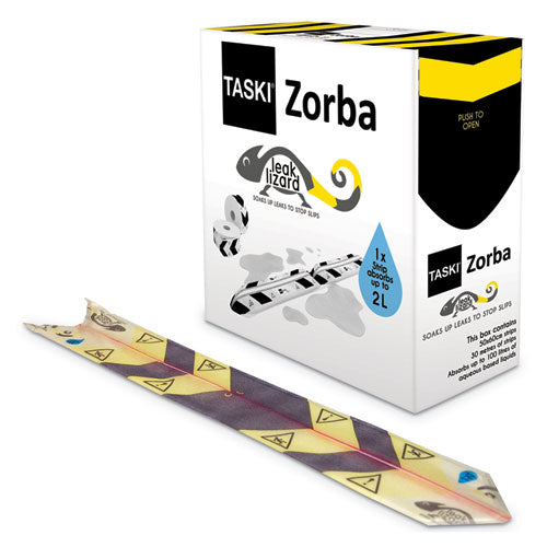 Click to Enlarge Diversey™ Zorba Absorbent Control Strips, 0.5 gal, 1" x 100 ft, 50 Strips/Box