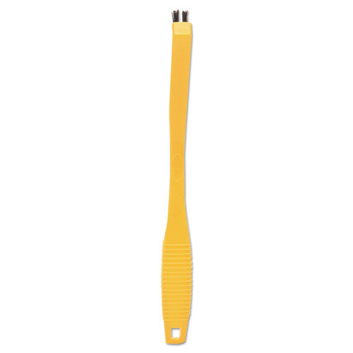 Rubbermaid® Commercial Synthetic-Fill Tile and Grout Brush, Black Plastic Bristles, 2.5" Brush, 8.5" Yellow Plastic Handle