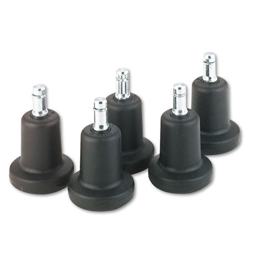 Master Caster® High Profile Bell Glides, Grip Ring Type B Stem, 2.19" x 2.31" Glide, Matte Black, 5/Set