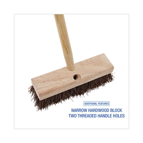 Boardwalk® Deck Brush Head, 2" Brown Palmyra Bristles, 10" Brush