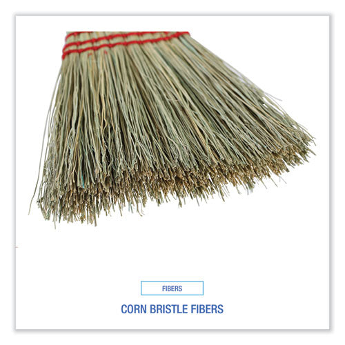 Boardwalk® Corn Whisk Broom, Corn Fiber Bristles, 9" Bristle Length, Yellow, 12/Carton